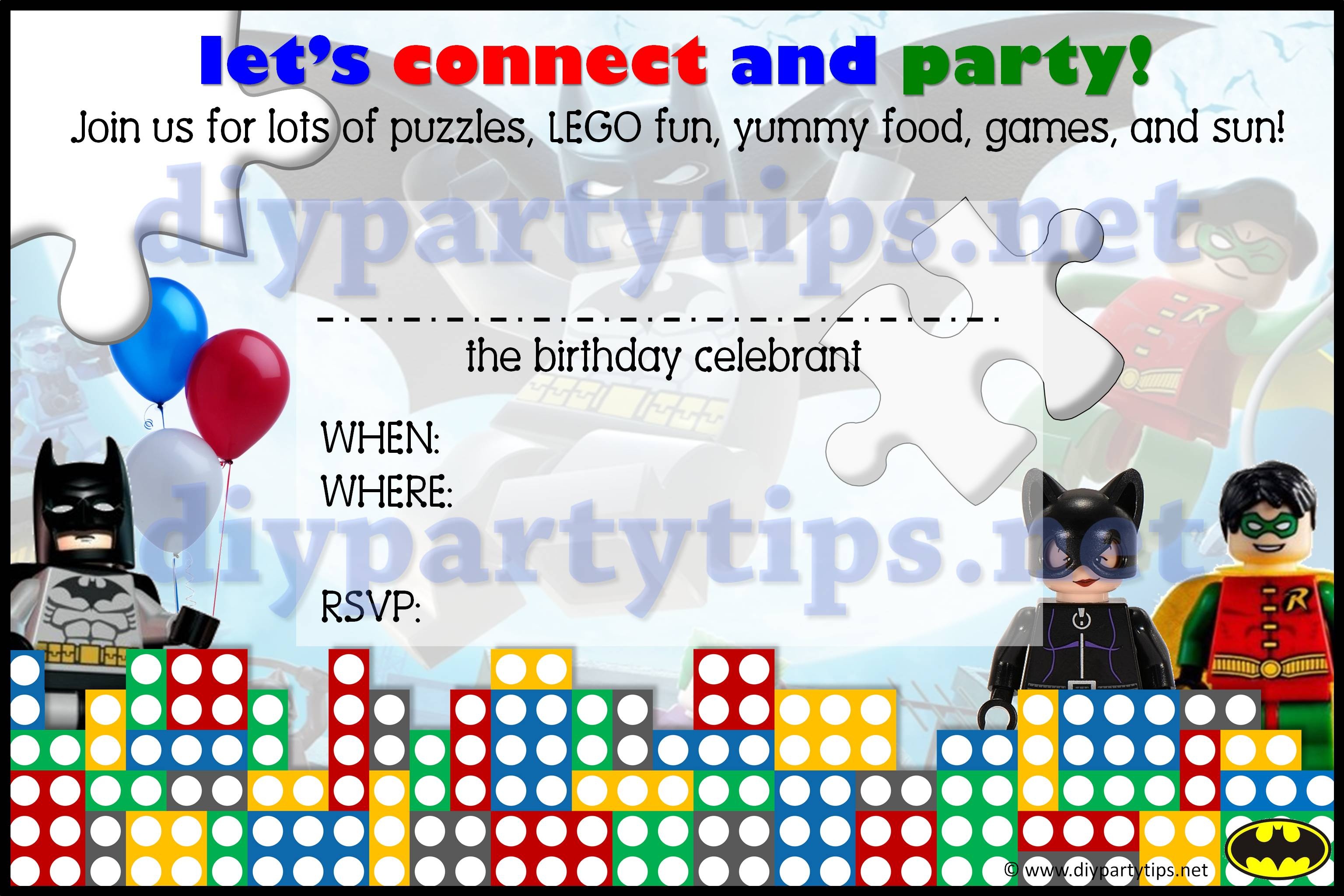 Free Printable: Lego Party Invitation – Lola&amp;#039;s Diy Party Tips - Transformers Party Invitations Free Printable