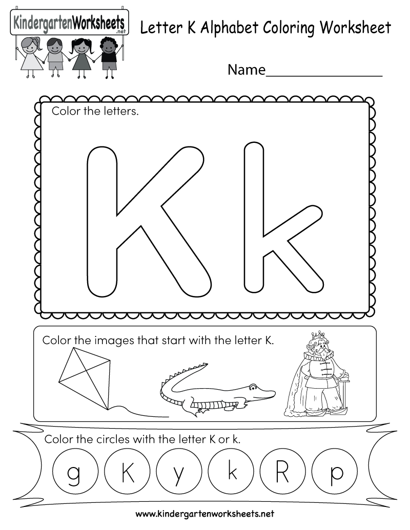 Free Printable Letter K Coloring Worksheet For Kindergarten - Free Printable Letter K Worksheets