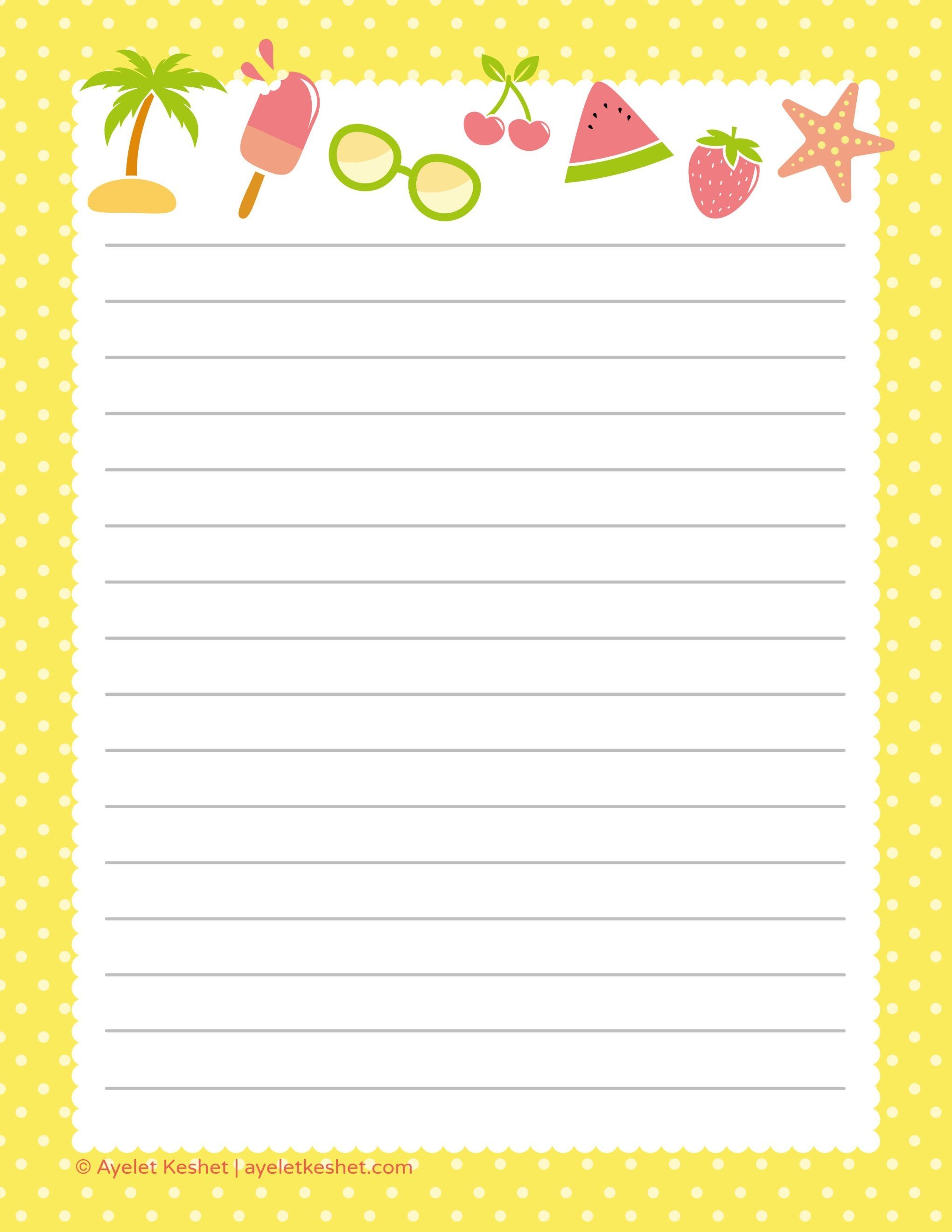 Free Printable Letter Paper | Printables To Go | Free Printable - Writing Borders Free Printable