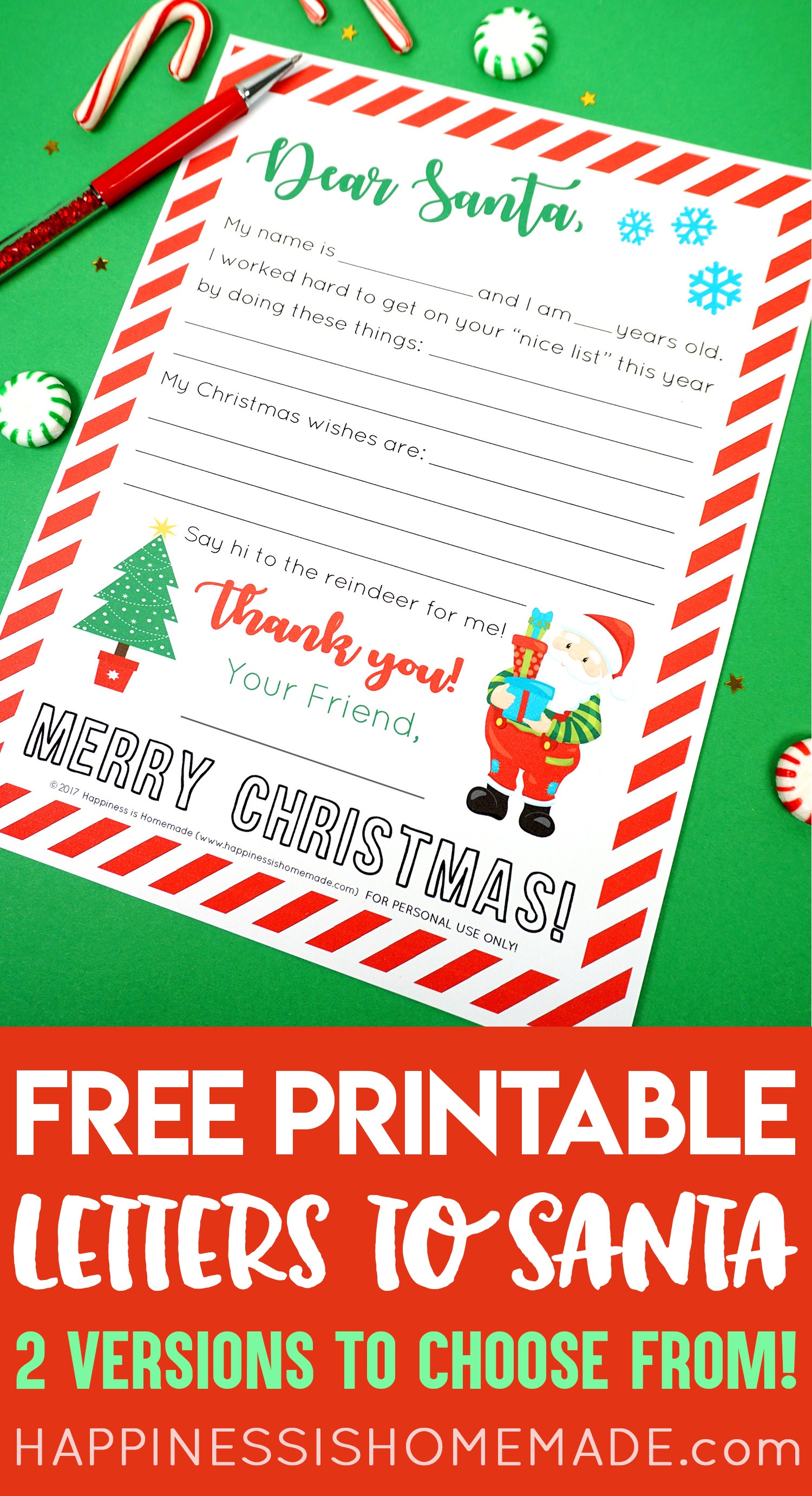 Free Printable Letter To Santa - Happiness Is Homemade - Free Printable Letters From Santa