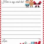 Free Printable Letter To Santa Template ~ Cute Christmas Wish List   Free Printable Christmas Card List Template