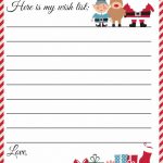 Free Printable Letter To Santa Template ~ Cute Christmas Wish List   Free Printable Christmas Letters From Santa