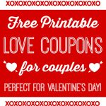 Free Printable Love Coupons For Couples On Valentine's Day   Love Coupons For Him Printable Free