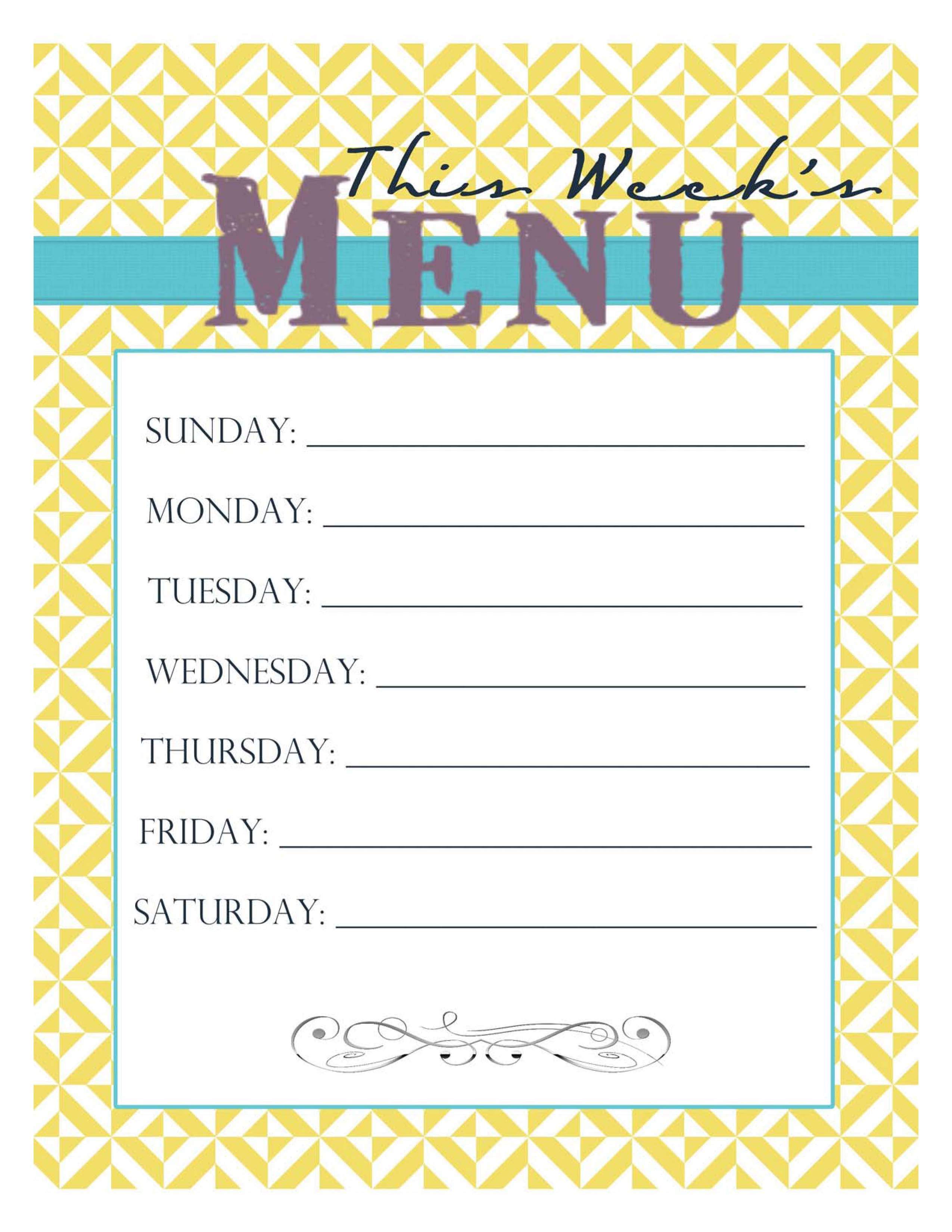 Free Printable Menu - Demir.iso-Consulting.co - Free Printable Menu