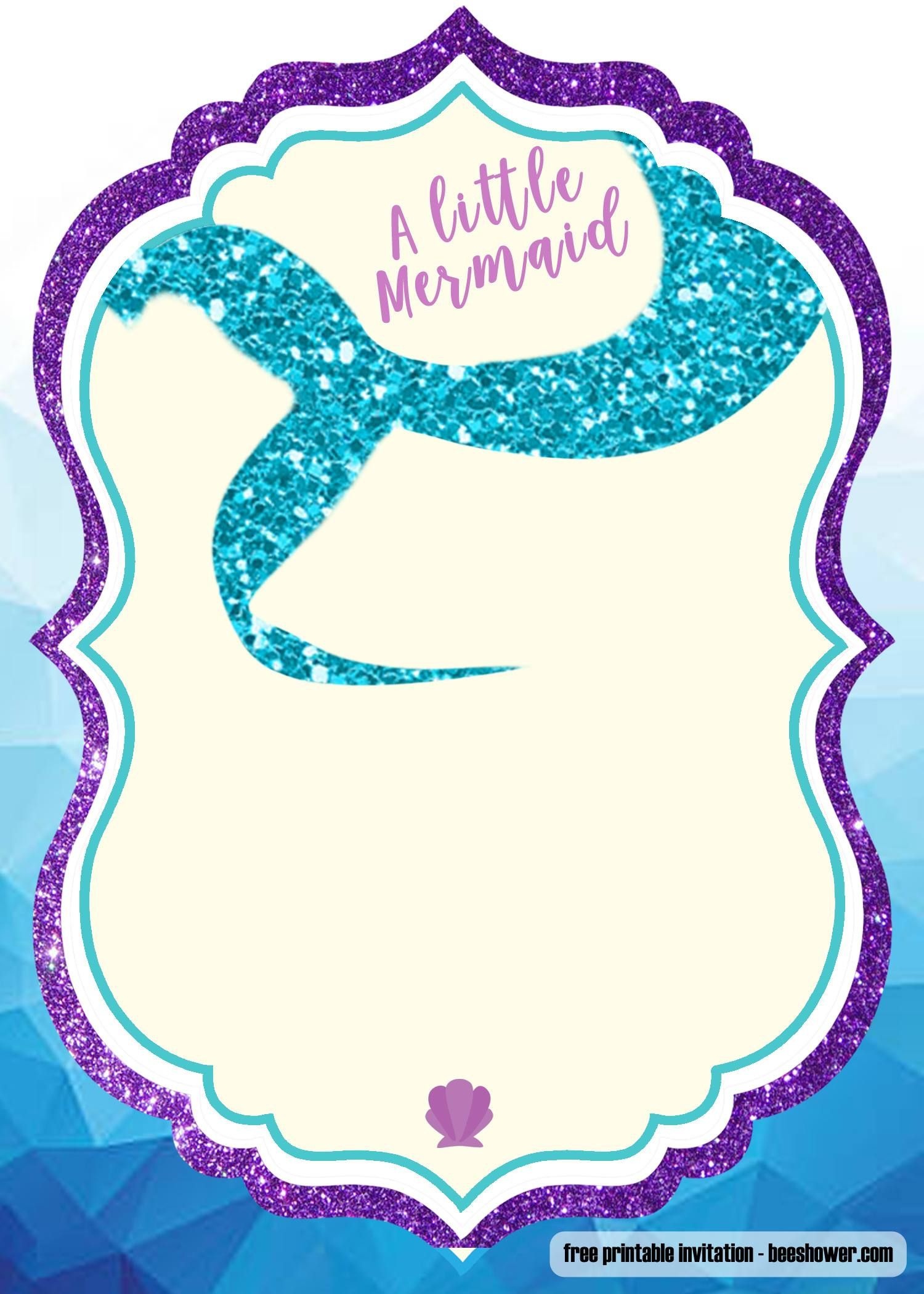Free Printable Mermaid Baby Shower Invitation | Free Printable - Free Printable Mermaid Invitations
