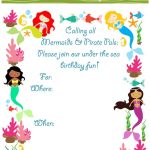 Free Printable Mermaid Birthday Party Invitations For Your Next   Free Printable Mermaid Invitations