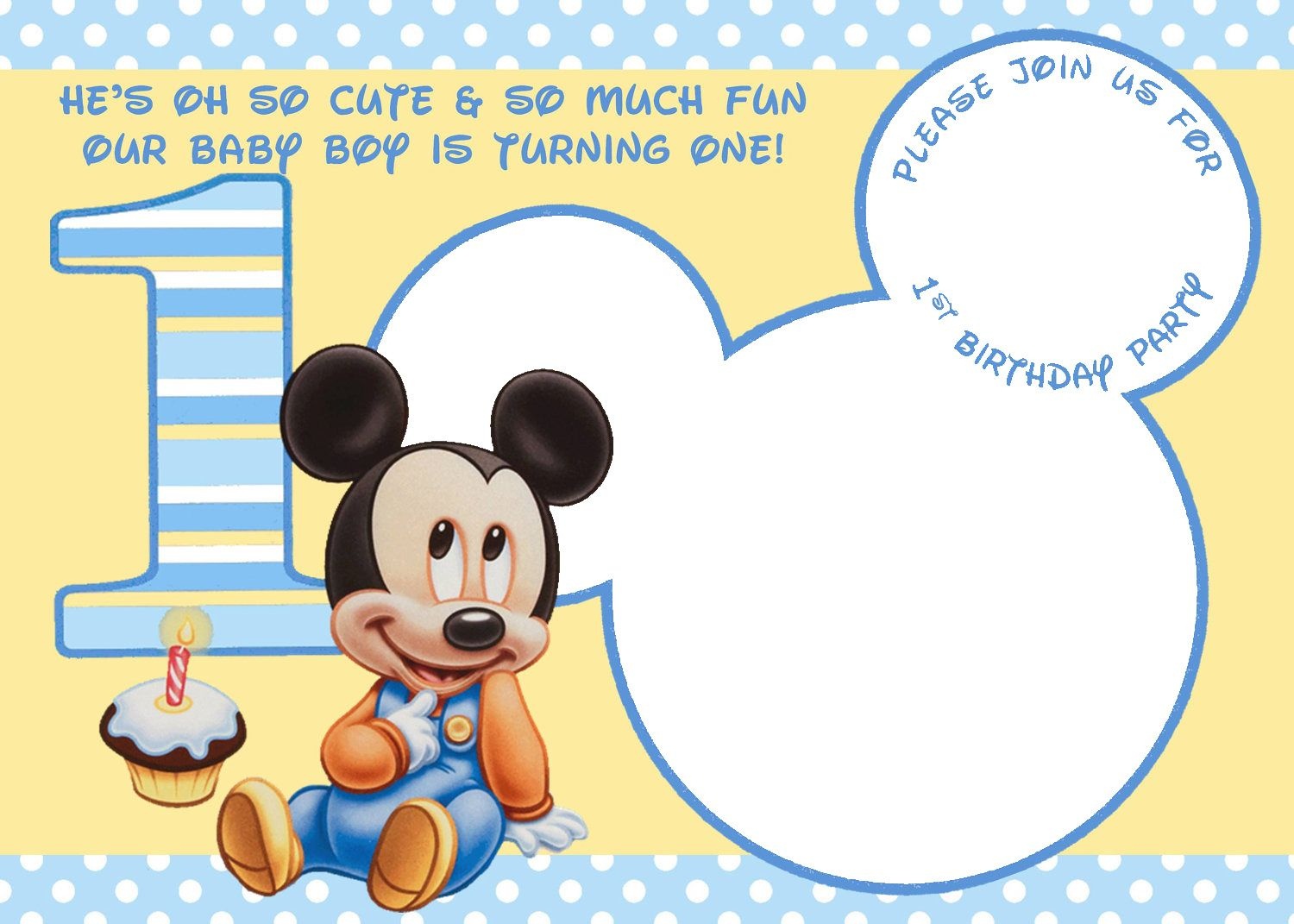 Free Printable Mickey Mouse Invitations - Exclusive | Free - Free Printable Baby Mickey Mouse Birthday Invitations
