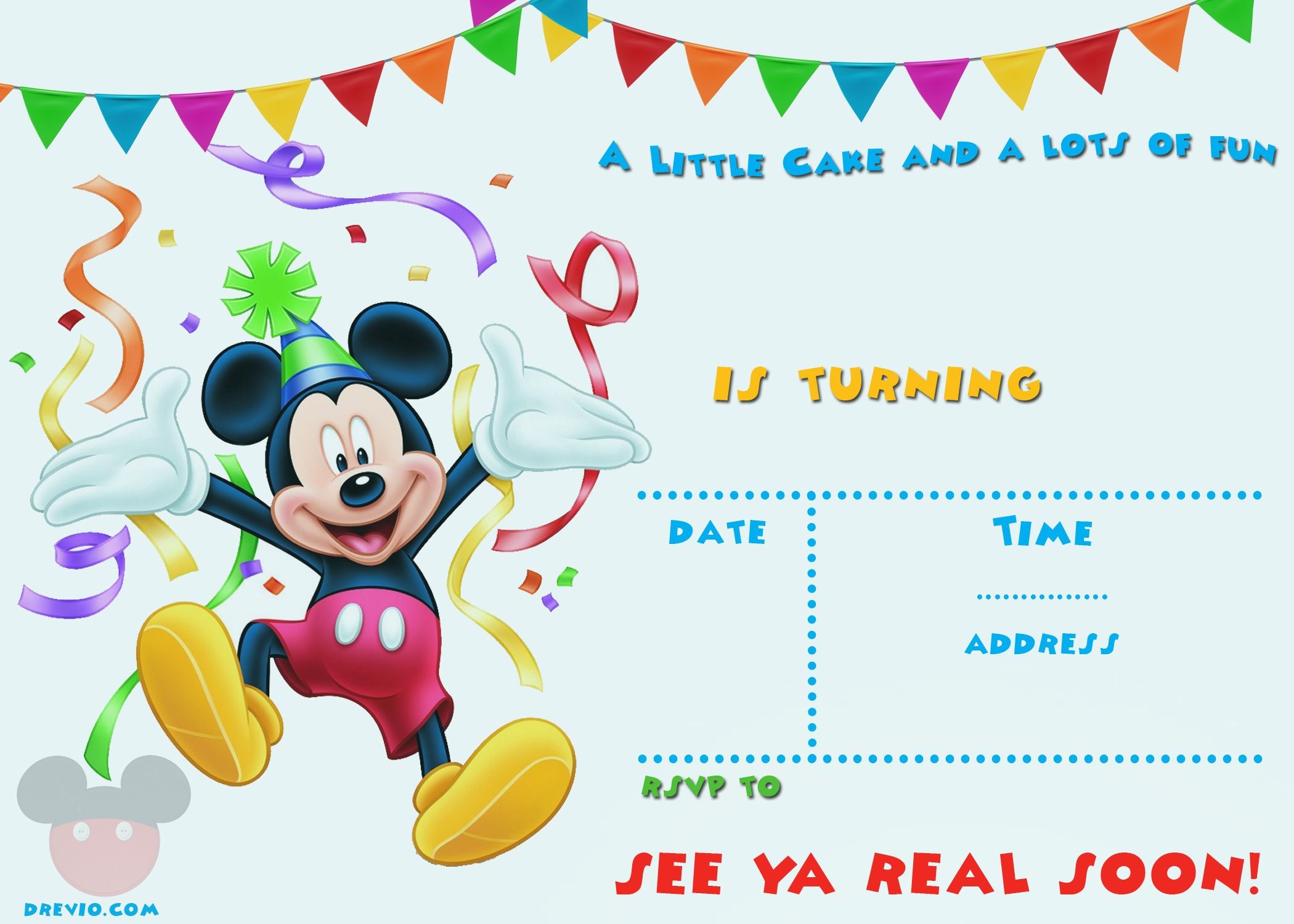 Free Printable Mickey Mouse Party Invitation Template | Free - Free Printable Mickey Mouse Birthday Invitations