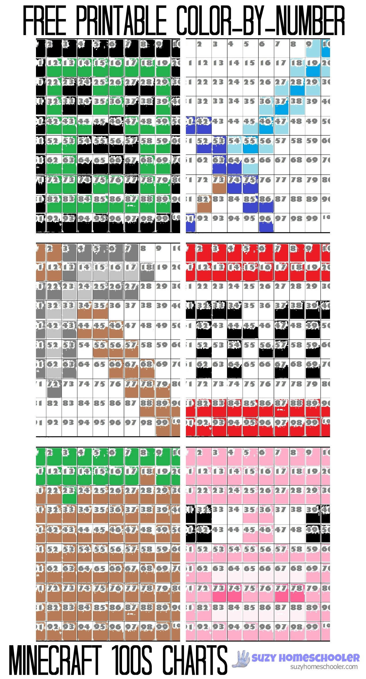Free Printable Minecraft Color-By-Number 100S Chart Pictures | Suzy - Free Printable Minecraft Activity Pages