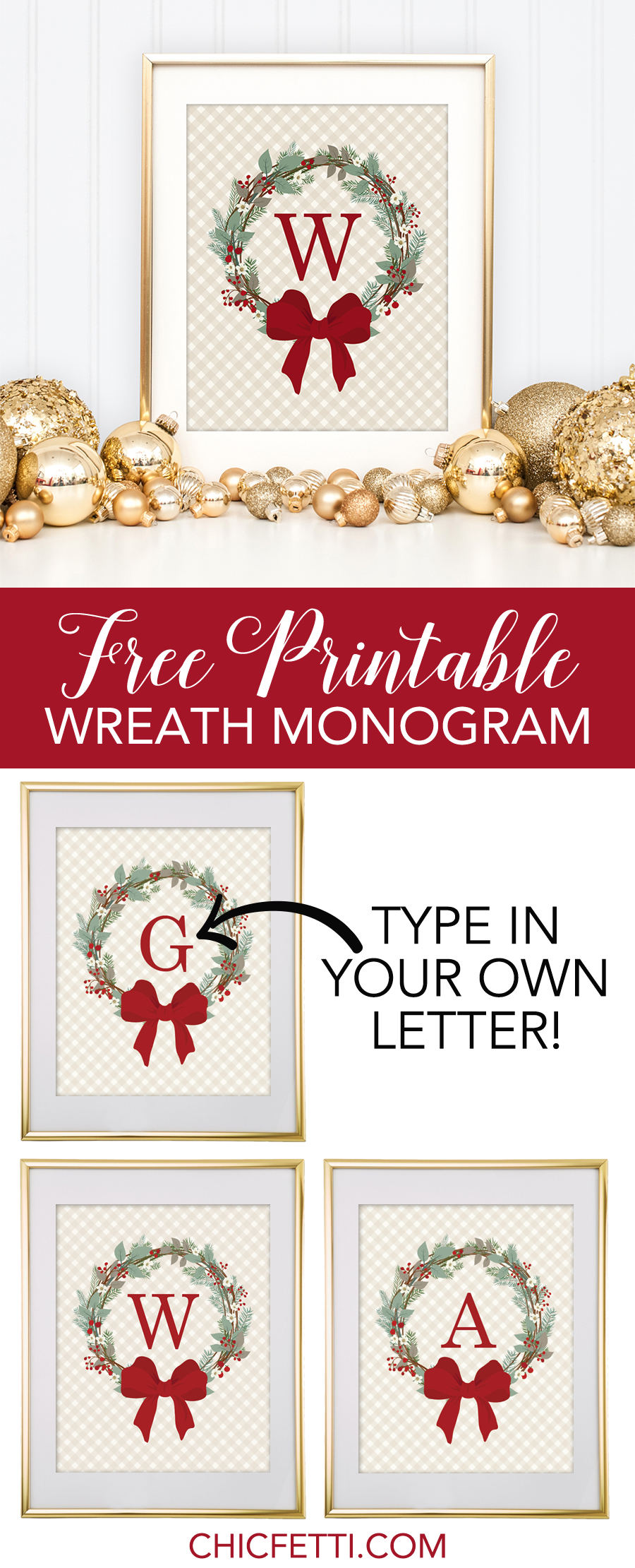 Free-Printable-Monogram-Maker-Christmas-Weath - Diybunker - Create Your Own Free Printable Christmas Cards