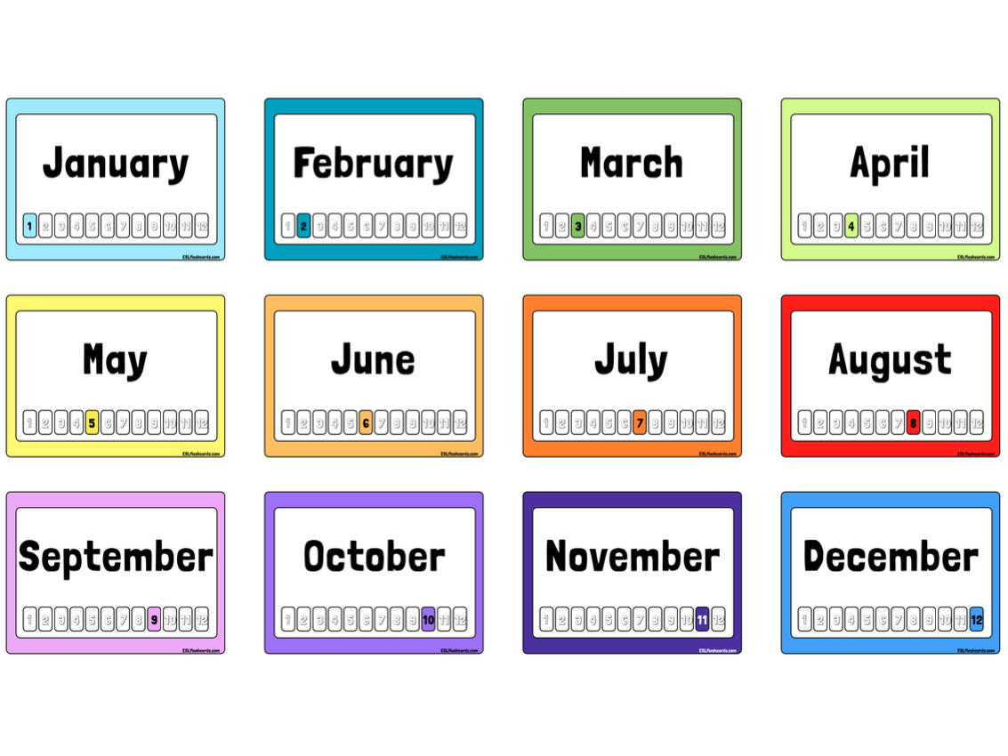 Free Printable Months Of The Year Flashcards - Months Of The Year Printables Free