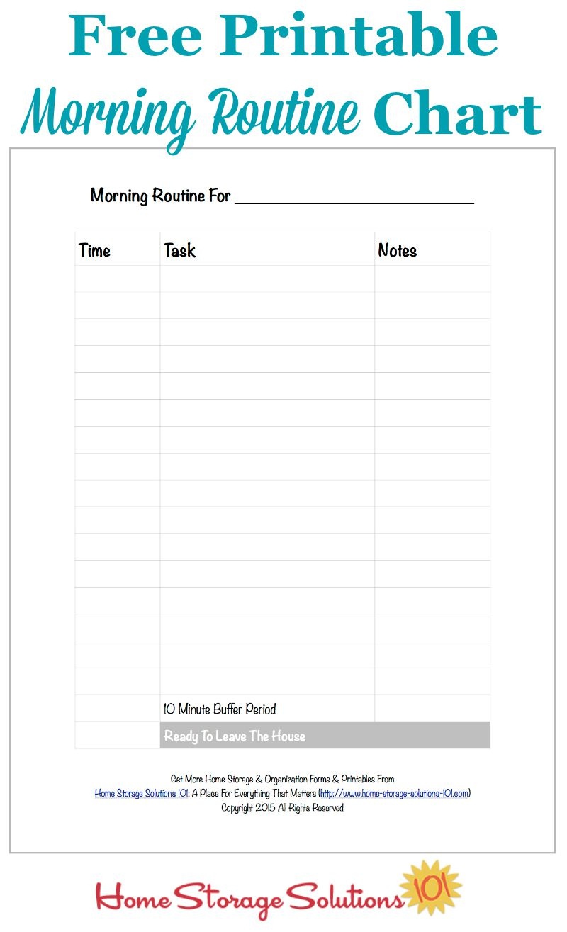 Free Printable Morning Routine Chart {Plus How To Use It} - Free Printable Morning Routine Chart