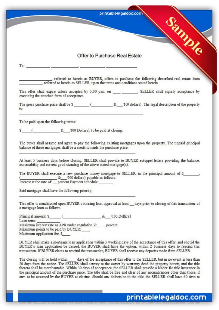 Free Printable Real Estate Forms