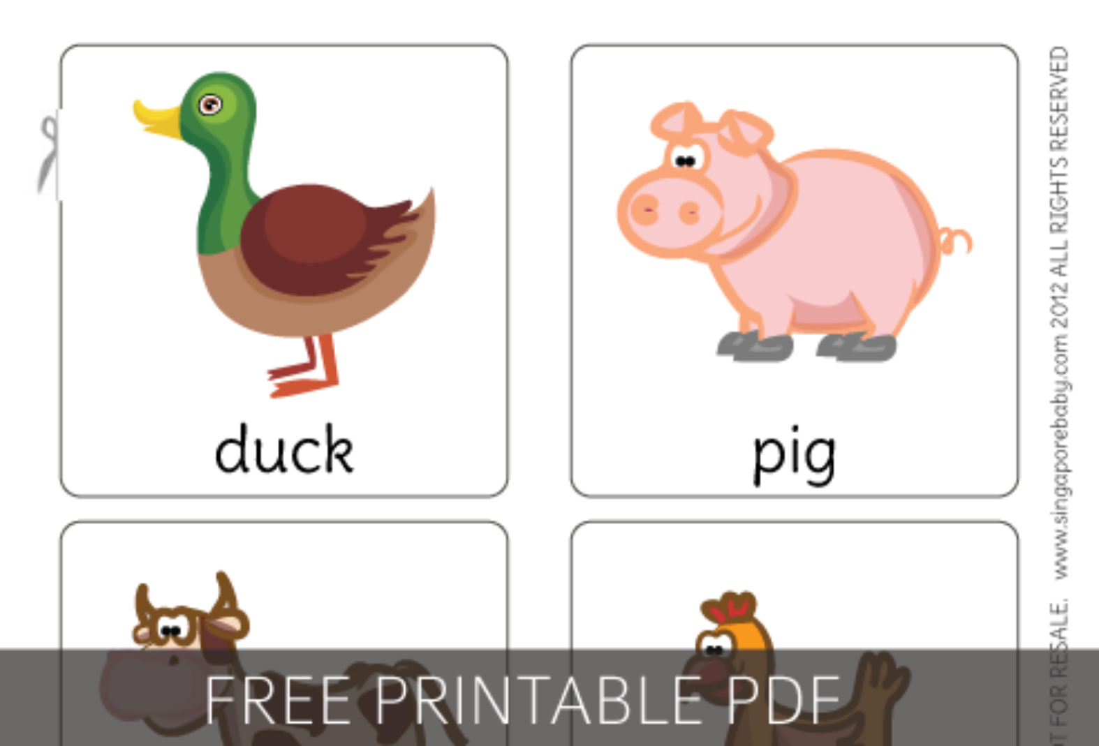 Free Printable Pdf Farm Animals Flashcards | Julianna | Farm Animals - Free Printable Animal Cards