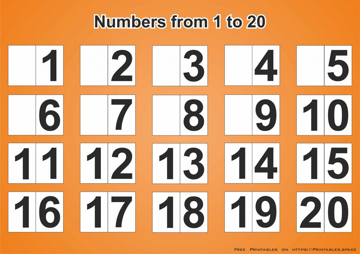 Free Printable Poster With Numbers From 1 To 20 - Free Printables - Free Printable Number Posters