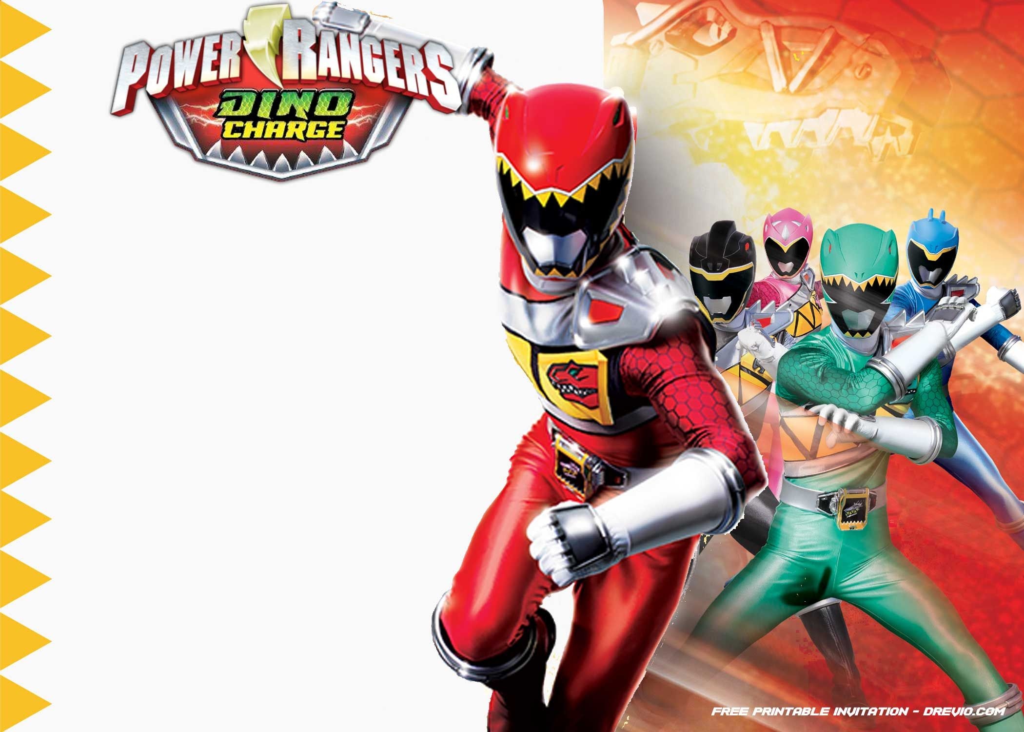 Free Printable Power Rangers Dino Charge Invitation | Desserts - Free Power Ranger Printables