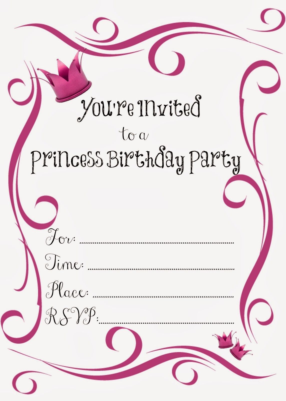 Free Printable Princess Birthday Party Invitations | Printables - Free Printable Birthday Party Invitations