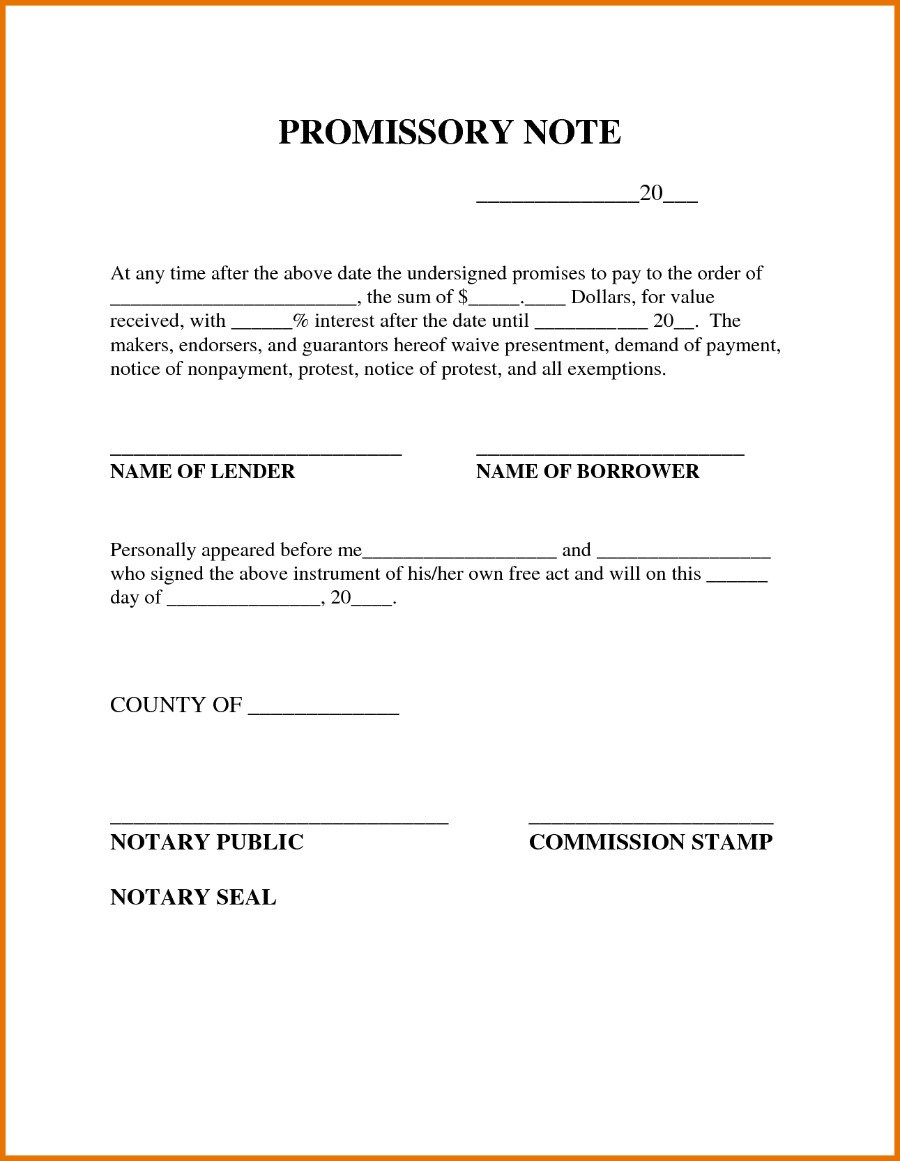 Free Printable Promissory Note Template : Violeet - Free Printable Promissory Note Template