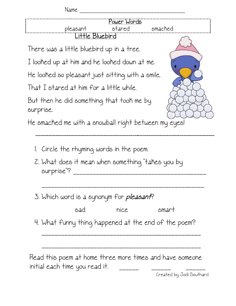 Free Printable Reading Comprehension Worksheets For Kindergarten - Free Printable Reading Comprehension Worksheets For 3Rd Grade