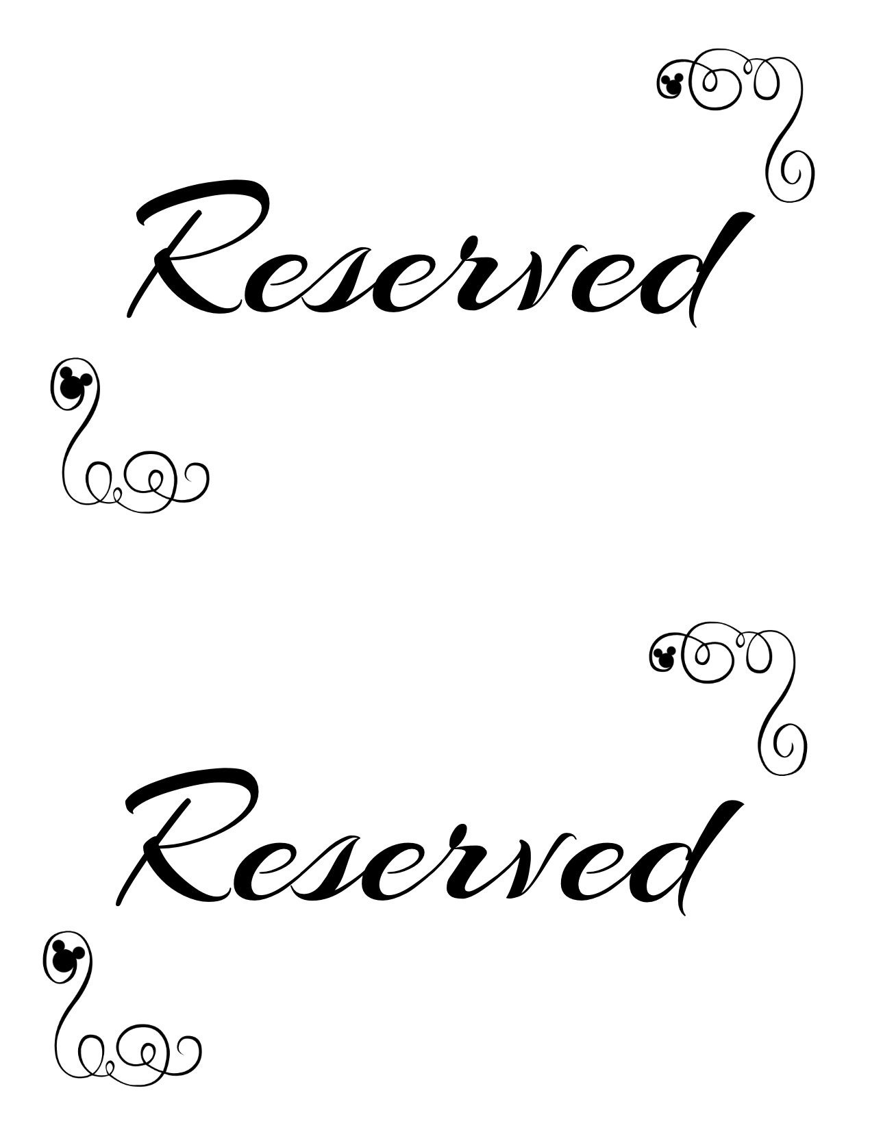 Free Printable Reserved Seating Signs For Your Wedding Ceremony - Free Printable Sign Templates