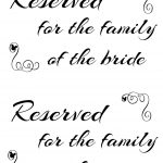 Free Printable Reserved Seating Signs For Your Wedding Ceremony   Free Printable Wedding Signs