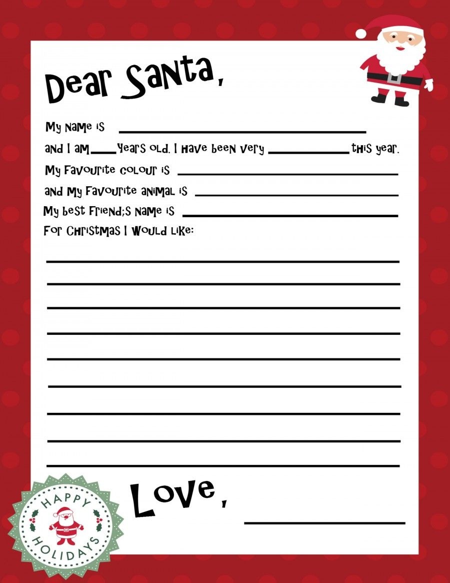 Free Printable Santa Letter Template | Holiday Christmas | Free - Free Printable Christmas Letters From Santa
