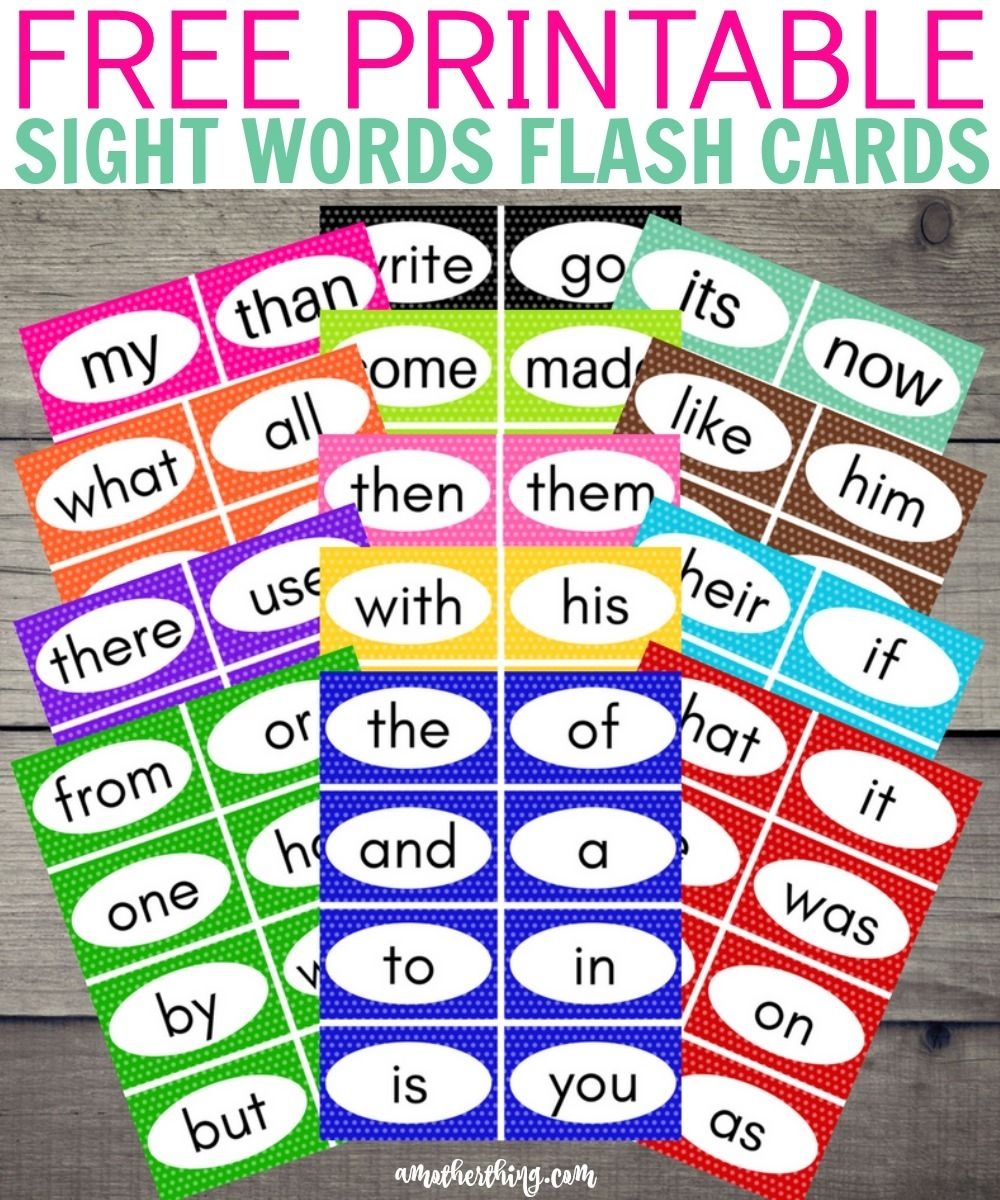 Free Printable Sight Words Flash Cards - Perfect For Preschool - Free Printable Sight Words