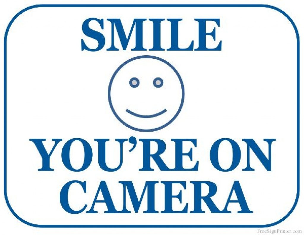 Free Printable Smile Your On Camera Sign | Free Printable - Free - Free Printable Smile Your On Camera