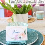 Free Printable Spring Watercolour Bohemian Floral Place Cards   Free Easter Place Cards Printable
