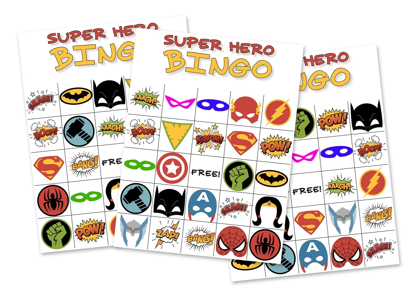 Free Printable Super Hero Bingo Party - Free Superhero Printables