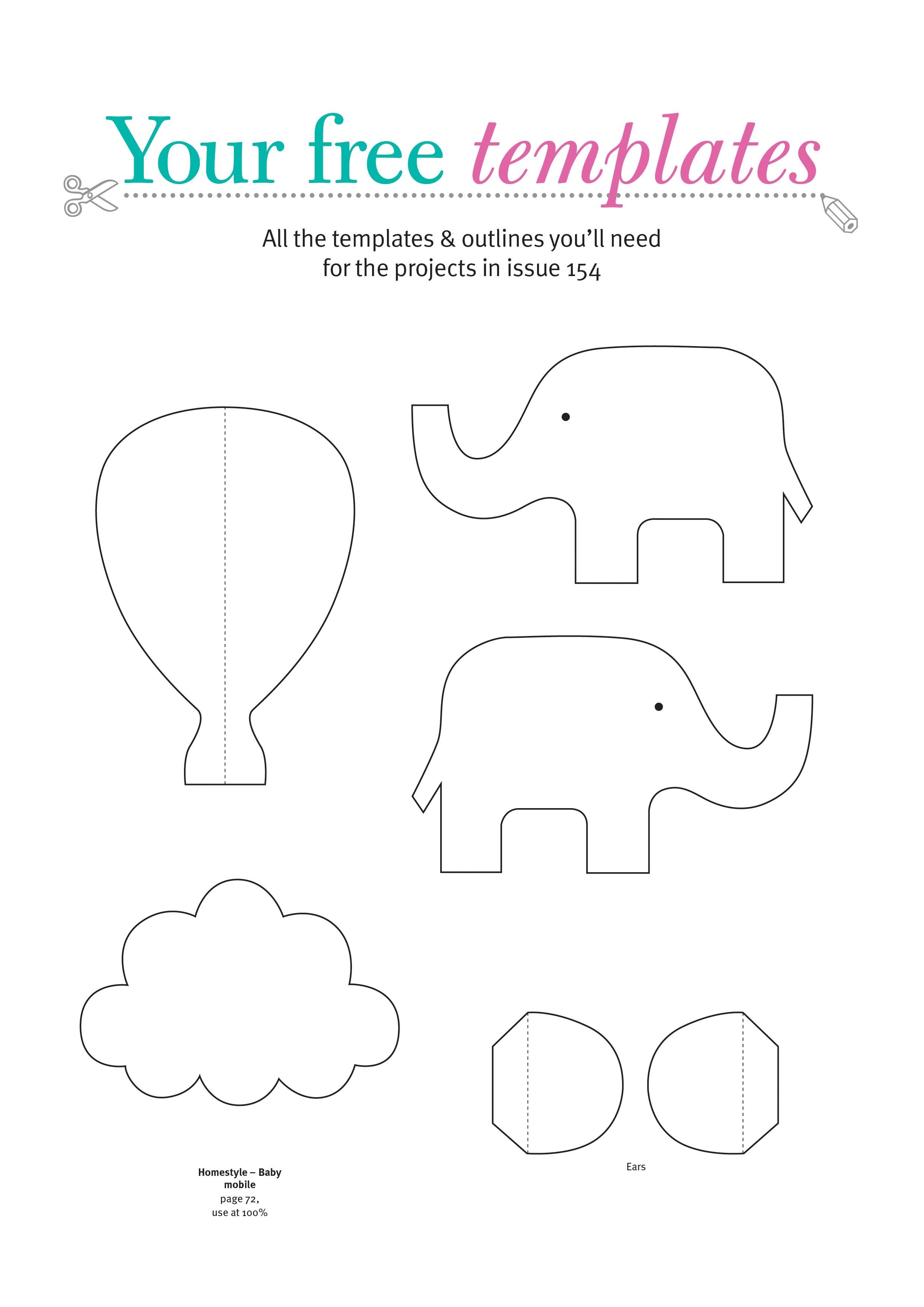 Free Printable Templates From Papercraft Inspirations 154 - Free Printable Baby Elephant Template