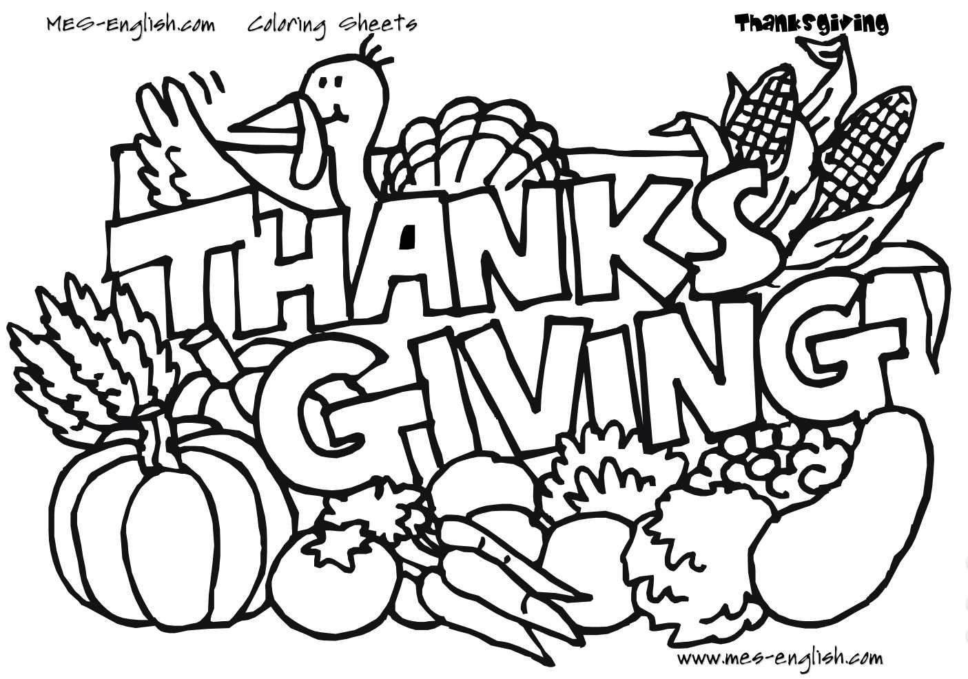 Free Printable Thanksgiving Coloring Pages 2018 | Happy Thanksgiving - Free Printable Coloring Sheets Thanksgiving