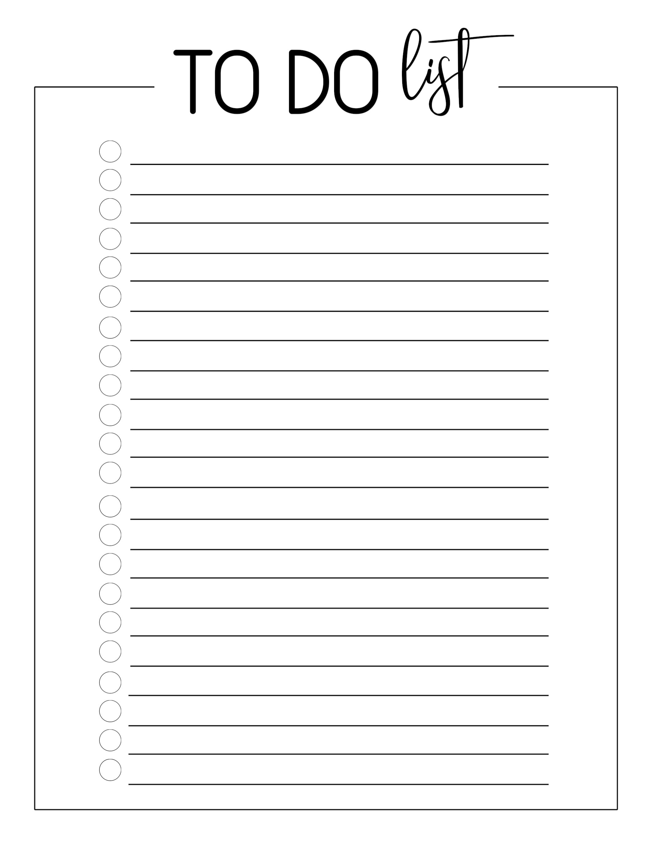 Free Printable To Do Checklist Template - Paper Trail Design - Free To Do List Template Printable