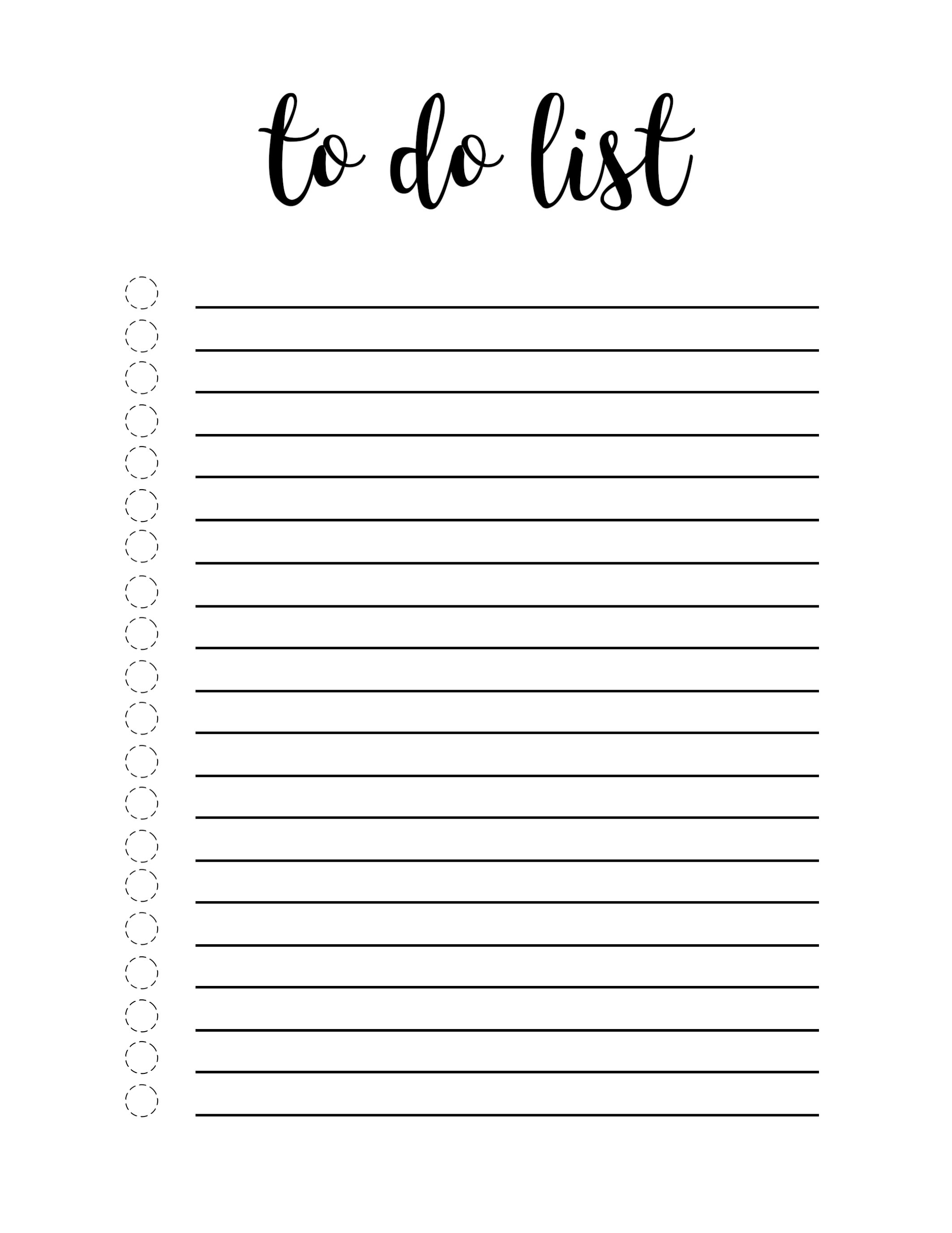 Free Printable To Do List Template - Paper Trail Design - Printable Checklist Template Free