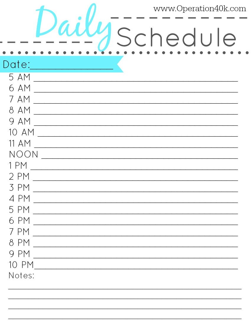 Free Printable Toddler Daily Schedule Template Planner Sheets For - Free Printables For Toddlers