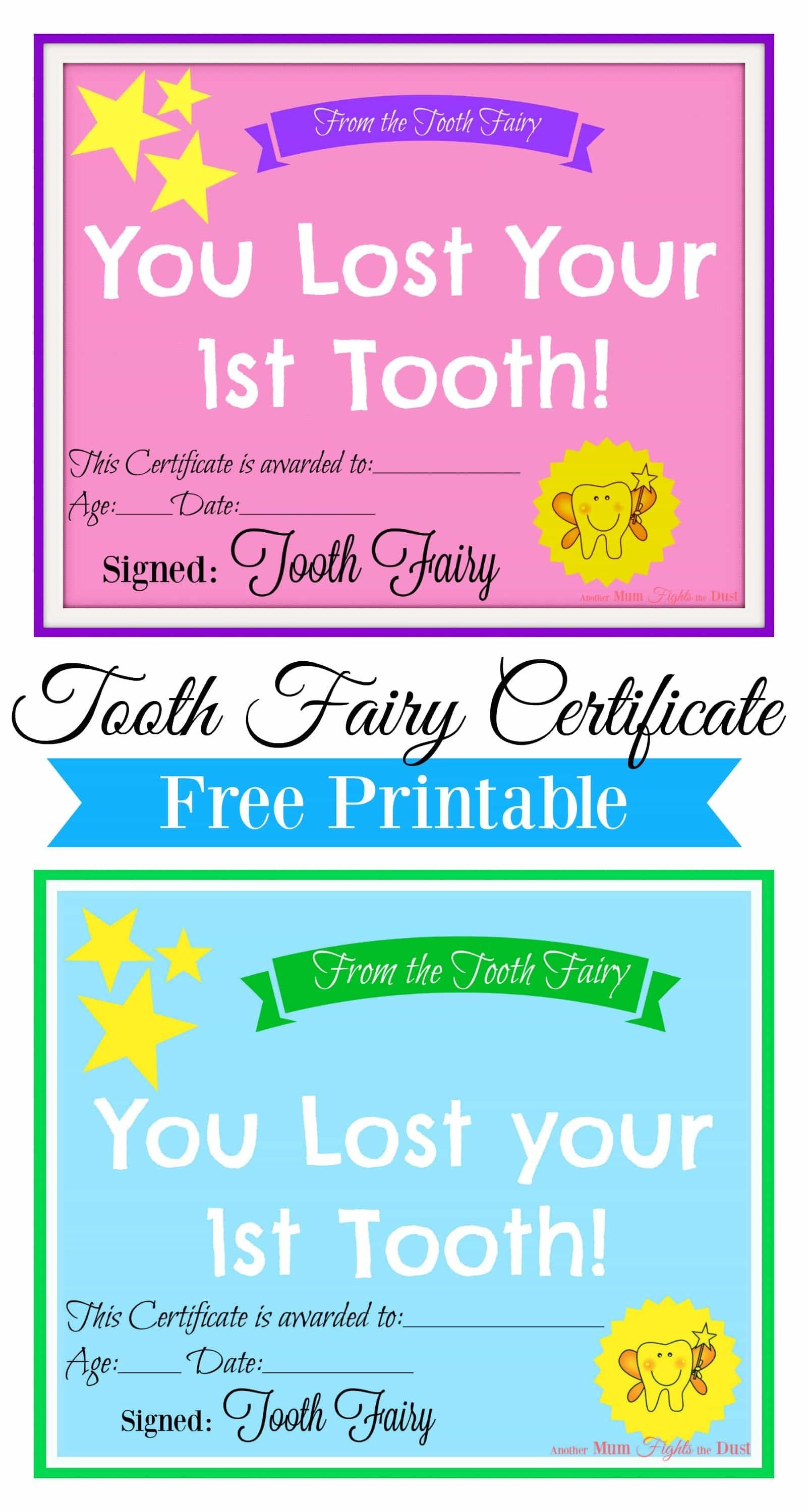 Free Printable Tooth Fairy Certificate | Tooth Fairy Ideas | Tooth - Free Tooth Fairy Printables