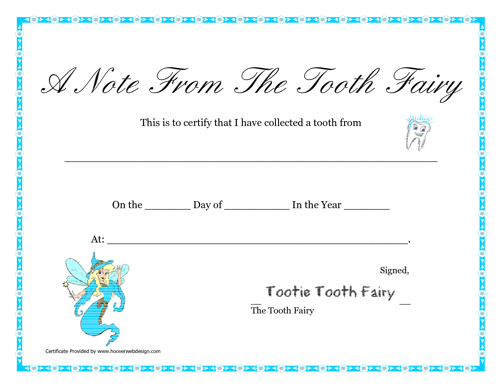 Free Printable Tooth Fairy Letter | Tooth Fairy Certificate - Free Printable Tooth Fairy Letters