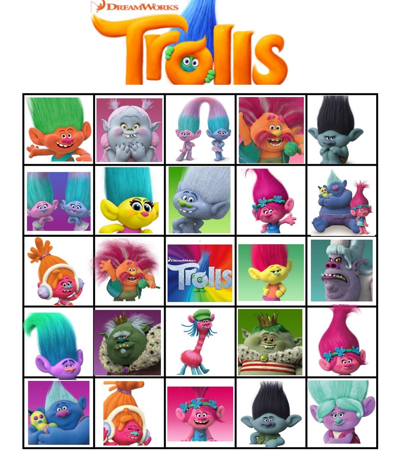 Free Printable Trolls Movie Bingo | Violet&amp;#039;s 5Th Birthday | Troll - Free Trolls Printables