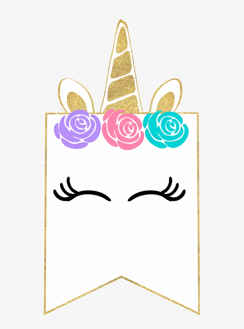 Free Printable Unicorn Decorations Party Banner - Free Printable - Free Printable Unicorn Face Template