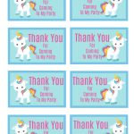 Free Printable Unicorn Party Gift Tag | Birthday Ideas   Free Printable Thank You Tags For Birthdays