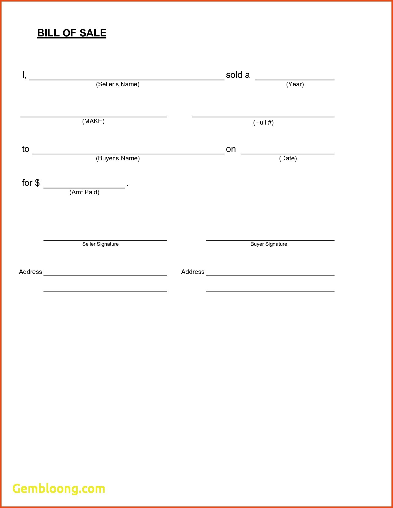 Free Printable Vehicle Bill Of Sale Form | Shop Fresh - Free Printable Bill Of Sale Form