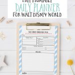 Free Printable Walt Disney World Daily Planner   Our Handcrafted Life   Free Disney Planning Binder Printables