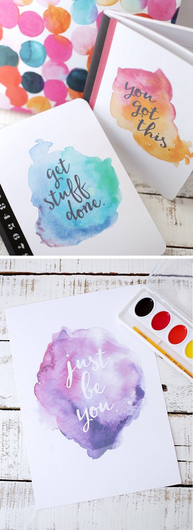 Free Printable Watercolor Notebook Covers | Making Art | Aquarel - Free Printable Watercolor Notebook Covers