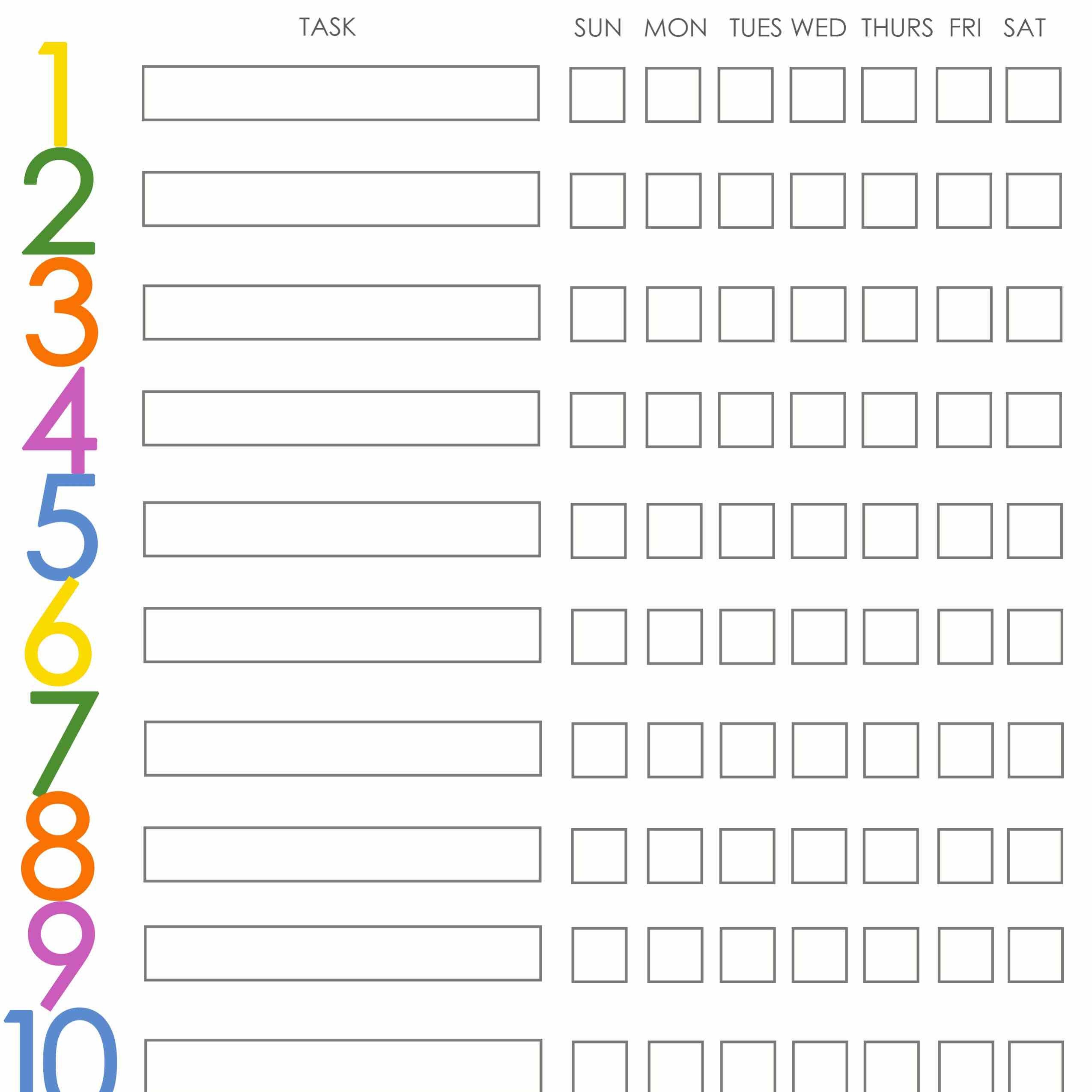 Free Printable Weekly Chore Charts - Free Editable Printable Chore Charts