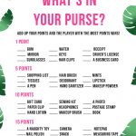 Free Printable 'what's In Your Purse?' Hen Party & Bridal Shower   Free Printable Bridal Shower Games What's In Your Purse