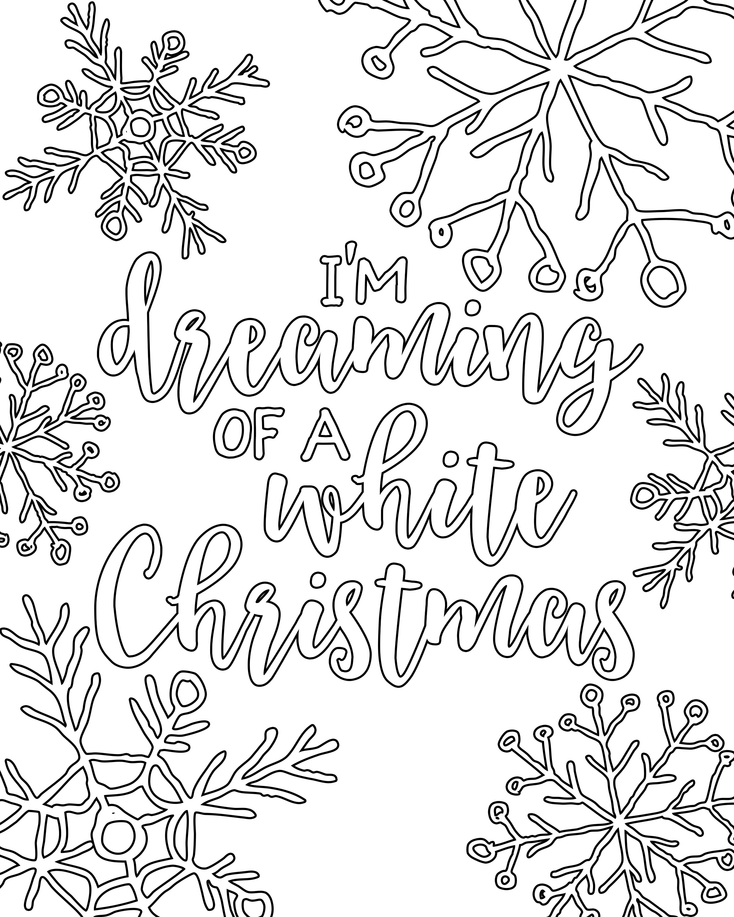 Free Printable White Christmas Adult Coloring Pages | Coloring Pages - Free Printable Christmas Coloring Pages