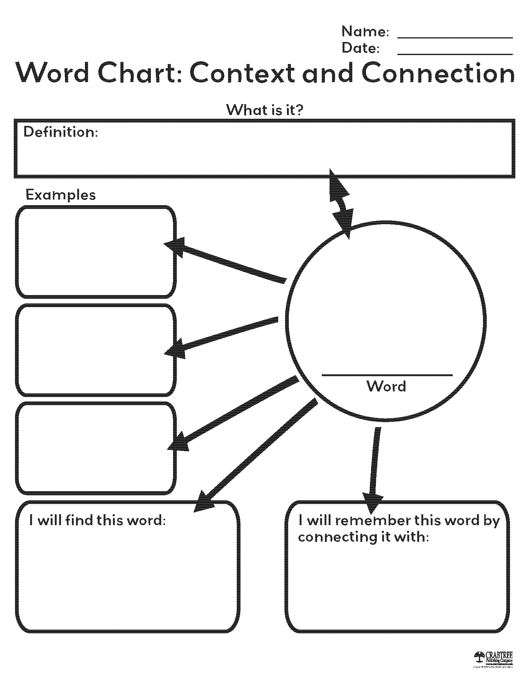 Free Printable Word Chart From Crabtree Publishing | School - Free Printable Graphic Organizers