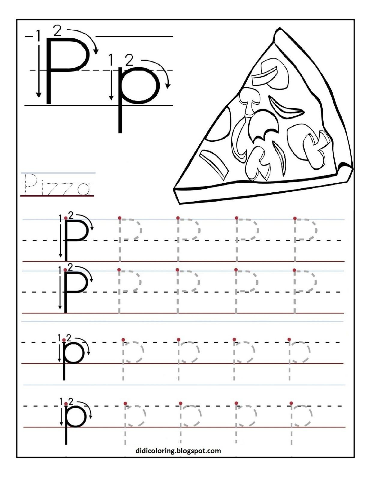 Free Printable Worksheet Letter P For Your Child To Learn And Write - Learning To Write Letters Free Printables