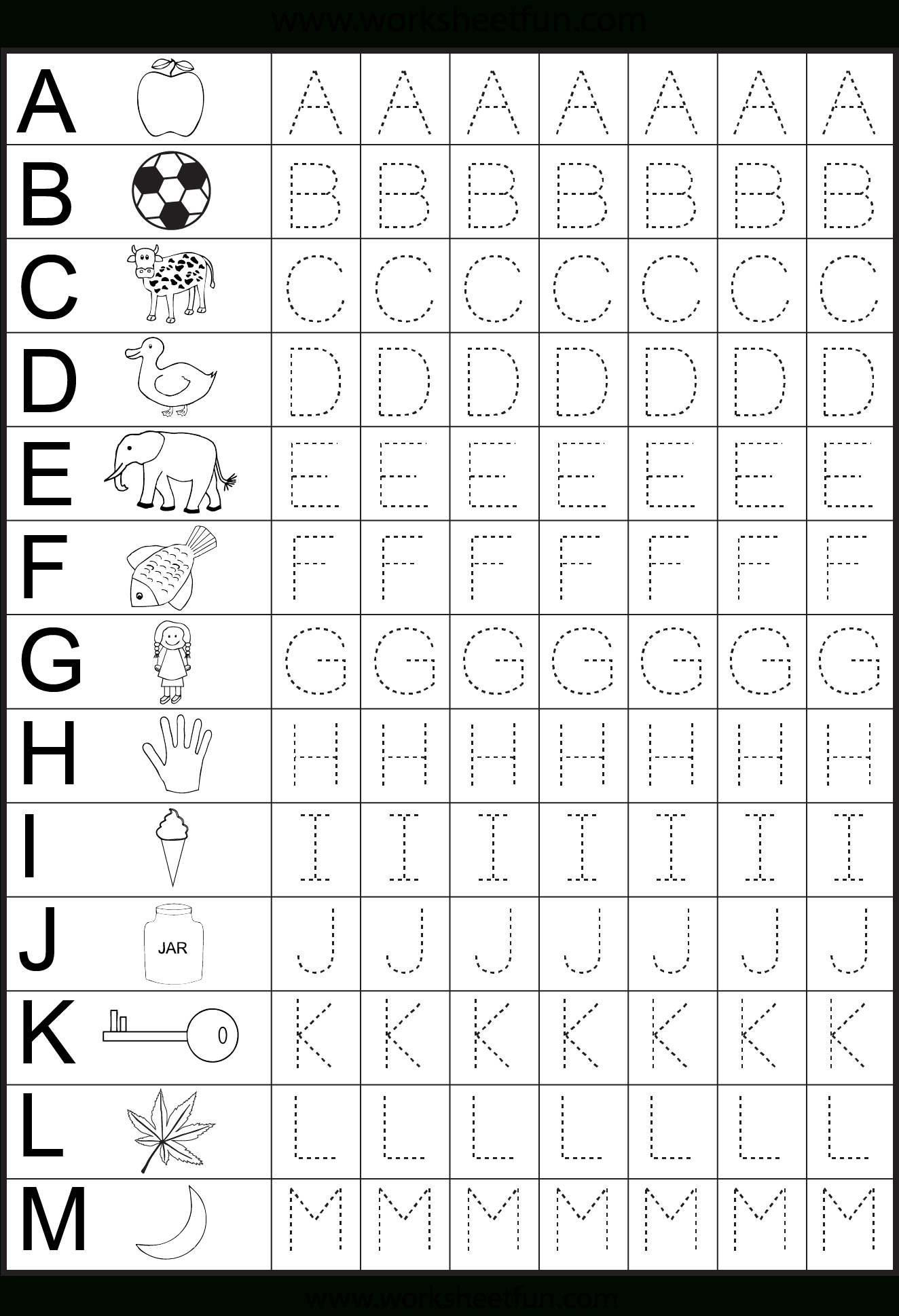 Free Printable Worksheets | Kdg Abcs | Kindergarten Worksheets - Free Printable Tracing Alphabet Worksheets