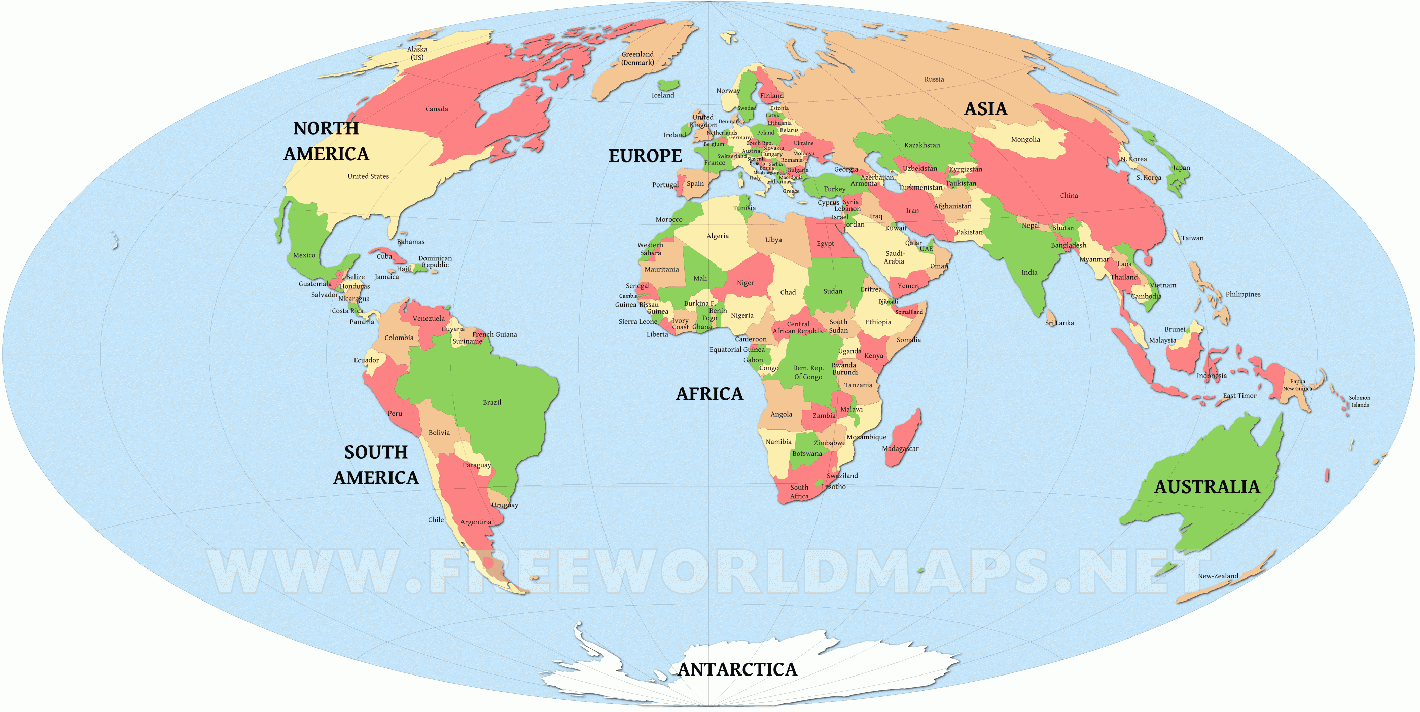 Free Printable World Maps - Free Printable Continent Map